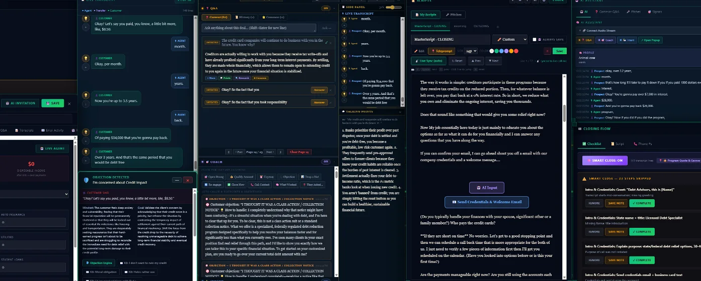 Technical preview screenshot of live sales copilot